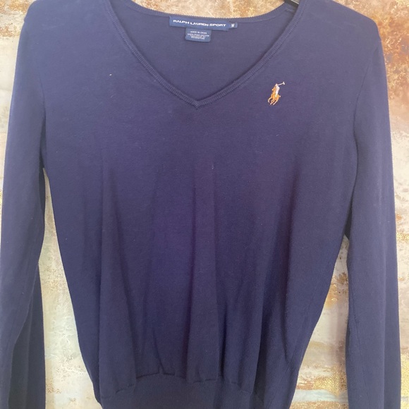 Ralph Lauren Cotton V-neck Sweater - Picture 2 of 2